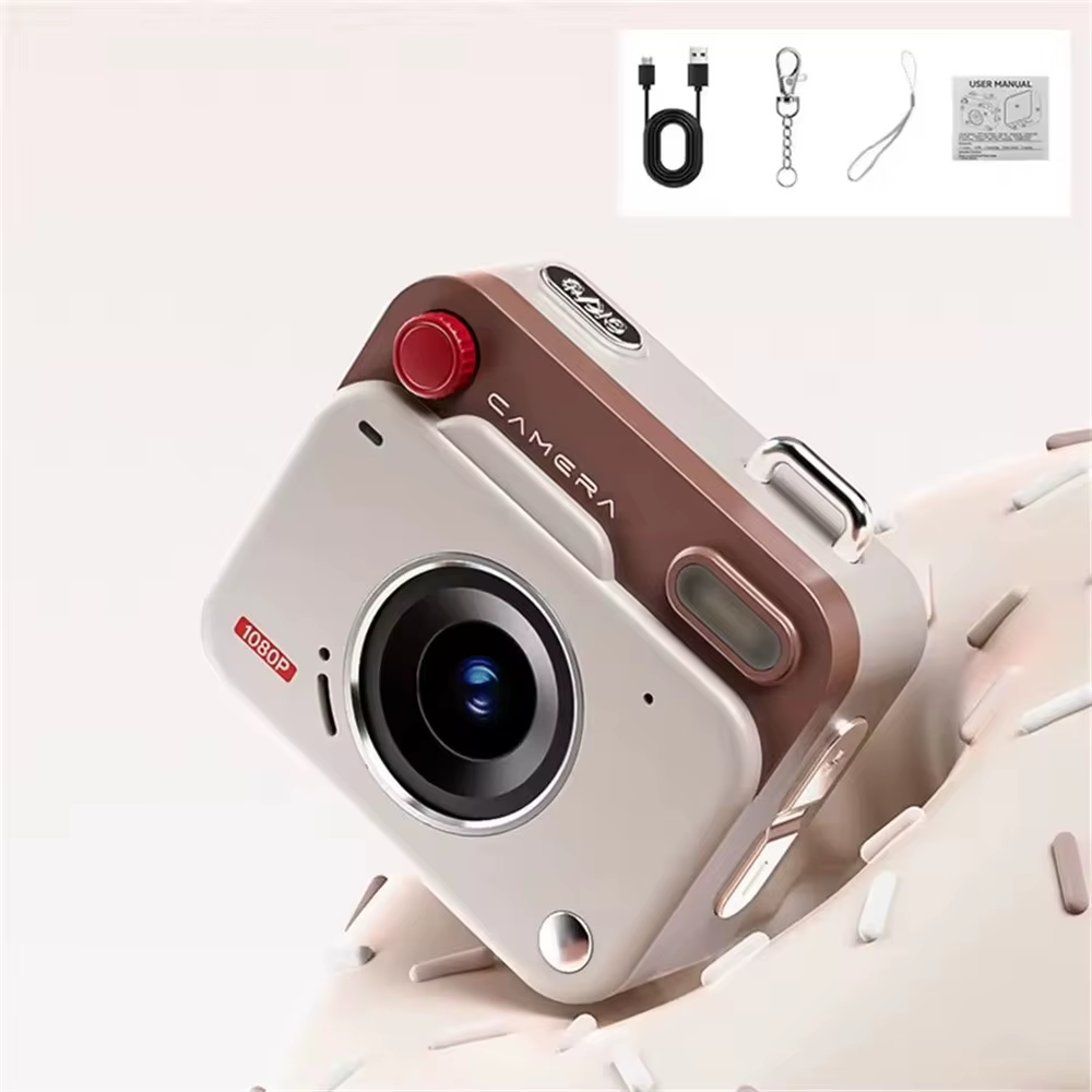 2025 New Thumb Pocket CCD Digital Camera HD Retro Mini Camera Portable Keychain Camera Outdoor Travel Photo Recorder Gift