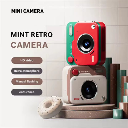 2025 New Thumb Pocket CCD Digital Camera HD Retro Mini Camera Portable Keychain Camera Outdoor Travel Photo Recorder Gift