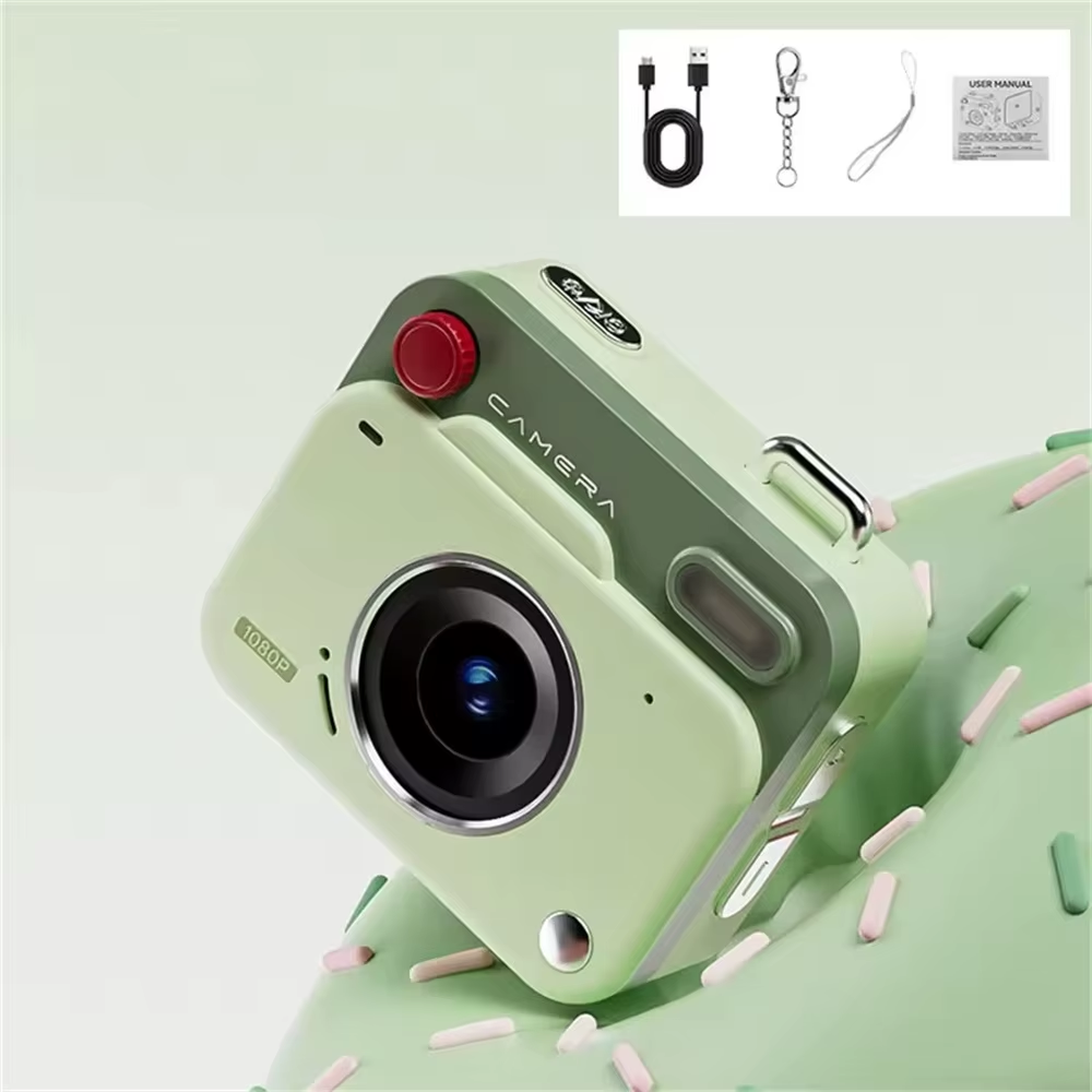 2025 New Thumb Pocket CCD Digital Camera HD Retro Mini Camera Portable Keychain Camera Outdoor Travel Photo Recorder Gift
